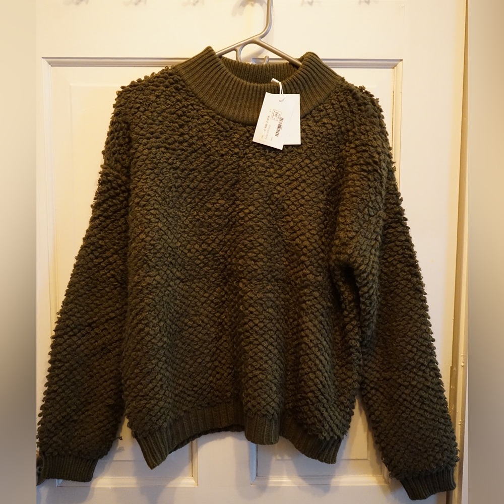 NWT FRNCH Cozy Olive Green Sweater